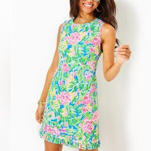 POPPY STRETCH COTTON SHIFT, MULTI GROVE GARDEN size 00